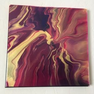 Fluid art acrylic pour art 12x12